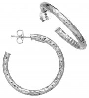 Giovanni Raspini - Rock Light, Sterling Silver Hoop Earrings 10581