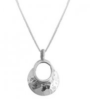 Tianguis Jackson - Sterling Silver Hammered Smooth Circle Necklace CY0052