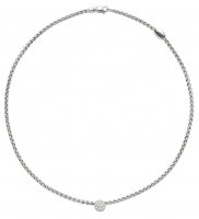 Fope - Eka, D 0.22ct Set, White Gold - 18ct Necklace, Size 500mm 736C-PAVE-W