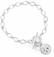 Claudia Bradby - Honey Bee, Pearl Set, Sterling Silver - Coin Toggle Bracelet CBBR0160