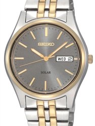Seiko - Gents Solar, Two Tone Day / Date Watch