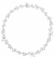 Georg Jensen - Daisy, Sterling Silver - Enamel - Layered Necklace, Size ML 2000153200ML