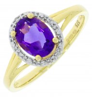 Guest and Philips - AMETHYST, Diamond Set, Yellow Gold - RING 09RIDG86219