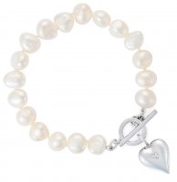 Claudia Bradby - Signature, Pearl Set, Sterling Silver Heart Bracelet