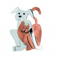 Tianguis Jackson - Sterling Silver Dog and Cat Brooch