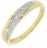 Guest and Philips - Diamond Set, Yellow Gold - White Gold - 9ct 6pt 8st Dia Pol & Pave 1 Row Elipse Ring 09RIDI81579