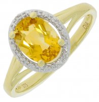 Guest and Philips - Diamond Set, Yellow Gold - White Gold - 9ct 2pt 4st Dia & 1st Cit Oval Ring, Size 8x6 09RIDG83890