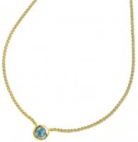 Dower and Hall - Dewdrop, Aqua Set, Yellow Gold Plated - Pendant, Size 18" TWP4-V-AQUA-18