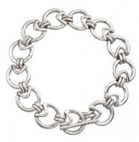 Uno de 50 - Circle Triangle, Silver Plated - Necklace, Size L COL1617MTL0000U