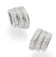 Fope - Prima, Diamond 0.38ct Set, White Gold -18ct 3 Row Diamond Earrings