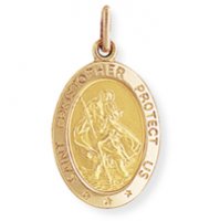 Guest and Philips - St Christopher, Yellow Gold 9ct Pendant SC032
