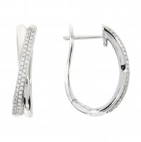 Guest and Philips - Diamond 0.26ct Set, White Gold - 18ct X Hoop Earrings D797