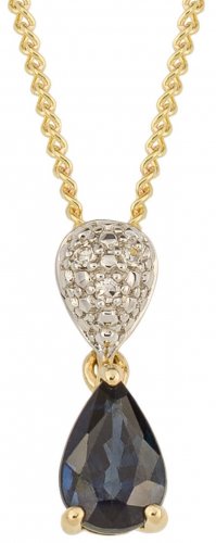 Gecko - Diamond Set, Yellow Gold - Teardrop Sapphire