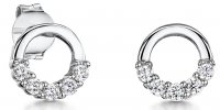 Jools - Cubic Zirconia Set, Sterling Silver - Earrings, Size 9MM KPE2940