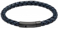 Unique - Leather - Stainless Steel - Bracelet, Size 23cm B493NV-23CM
