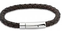 Unique - 10, Leather - Stainless Steel - Bracelet, Size 21CM