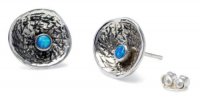 Banyan - Oxidised, Blue Opal Set, Sterling Silver - Earrings EA5070