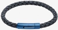 Unique - Leather - Stainless Steel - Bracelet, Size 19cm B439AB-19CM