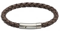 Unique - Leather - Stainless Steel - Bracelet, Size 21CM B492MO-21CM