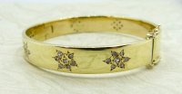 Antique Guest and Philips - Diamond Set, Yellow Gold - Hinged Bangle B720