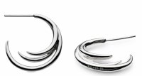 Kit Heath - Entwine, Rhodium Plated Hoop Earrings