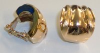 Guest and Philips - Yellow Gold Satin Polish Tapered Clip Earrings - GEH3282-YCL