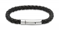 Unique - Leather/Stainless Steel Bracelet, Size 21cm A40BL-21CM A40BL-21CM A40BL-21CM