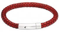 Unique - Leather - Stainless Steel - Bracelet, Size 21CM B543ARE-21CM