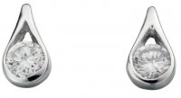 Gecko - Beginnings, White Crystal Set, Silver Stud Earrings E205C