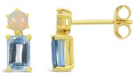 Guest and Philips - Opal Set, Yellow Gold - 9ct Op 2st Aqu 2st Drop Earrings 09EADH85397