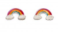 Gecko - Beginnings, Enamel Silver Rainbow Earrings - A2014
