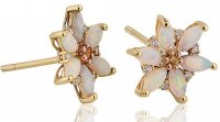 Clogau - Snowdon Lily, Opal and Diamond Set, Yellow Gold - - Earrings
