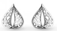 Kit Heath - Blossom Flourish Loupe, Rhodium Plated Stud Earrings 40013RP