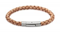 Unique - Leather/Stainless Steel Bracelet, Size 21cm