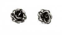 Gecko - Sterling Silver Rose Stud Earrings