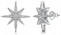 Jools - Snowflake, Cubic Zirconias Set, Sterling Silver - Stud Earrings HBE2010