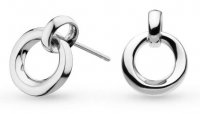 Kit Heath - Bevel Cirque, Rhodium Plated Link Stud Earrings 4172RP