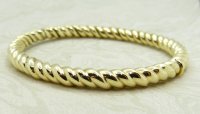 Antique Guest and Philips - Yellow Gold Twisted Rope Effect Hinged Bangle B774
