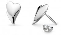 Kit Heath - Desire Cherish, Rhodium Plated Heart Stud Earrings 40GTRP