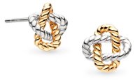 Kit Heath - Marina Rope Knot Golden, Rhodium Plated Stud Earrings 41072GRP