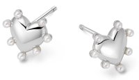 Daisy - Sterling Silver HEART STUD EARRINGS HTE02-SLV
