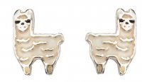 Gecko - Sterling Silver Llama Stud Earrings A2045W