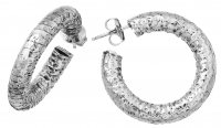 Giovanni Raspini - Rock , Sterling Silver Small Hoop Earrings 10243