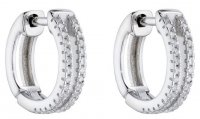 Gecko - Cubic Zirconias Set, Sterling Silver - Hoop Earrings E6128C