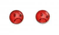 Gecko - Beginnings, Silver Red Angry Emoji Earrings