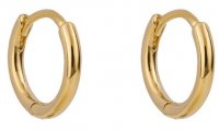 Gecko - Beginnings, Yellow Gold Plated - Sterling Silver - Hoop Earrings, Size 10mm E6353