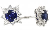 Guest and Philips - Sapphire and Diamond White Gold - 18ct Cluster Earrings 29736H14