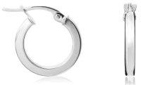 Guest and Philips - White Gold 9ct Hoop Earrings 10-10-243