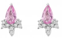 Gecko - 9CT, Diamond and Pink Sapphire Set, White Gold - Stud Earrings GE1024P