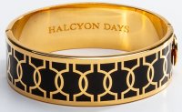 Halcyon Days - Geometric, Yellow Gold Plated - Enamel - Hinged Bangle, Size 19mm HBGEO0219G